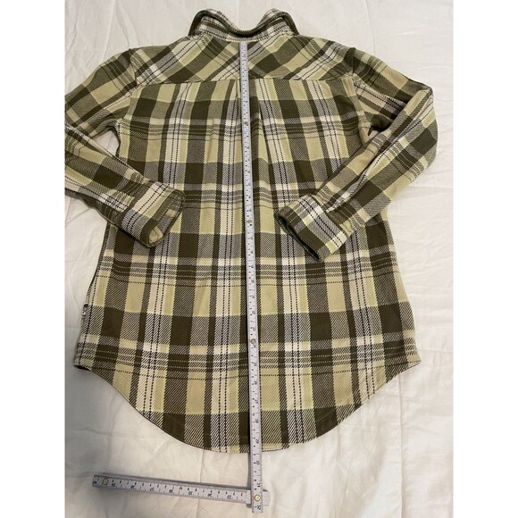 The North Face Valley Twill Flannel Shirt Womens XS Yellow Plaid Shacket - Picture 7 of 8